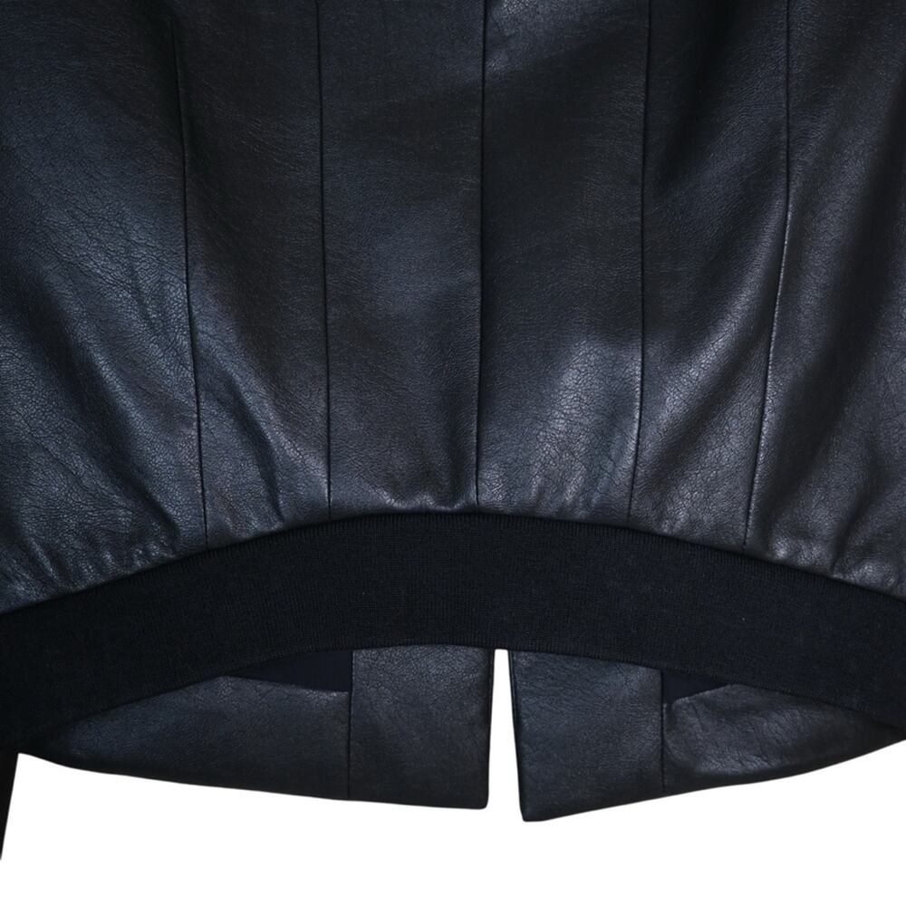 BCBGMAXAZRIA Womens XS Cruz Faux Leather Lined Blazer in Black NEW - Picture 9 of 13